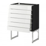 МЕТОД / МАКСИМЕРА Напольн шкаф 6фронт пнл/6 низ ящ - под дерево черный, Рингульт глянцевый белый, 60x37x60 см МЕТОД / МАКСИМЕРА Напольн шкаф 6фронт пнл/6 низ ящ - под дерево черный, Рингульт глянцевый белый, 60x37x60 см