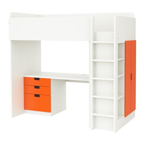 Avonturier hardop krijgen STUVA loft bed / box 3 / 2 doors - white / orange (391.795.77) - reviews,  price comparison