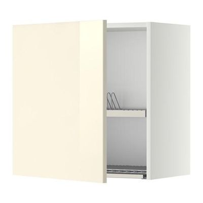 МЕТОД Шкаф навесной с сушкой - 60x60 см, Рингульт глянцевый кремовый, белый