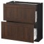 МЕТОД / МАКСИМЕРА Напольный шкаф с 2 ящиками - под дерево черный, Эдсерум под дерево коричневый, 80x37 см