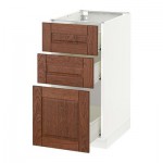 МЕТОД / ФОРВАРА Напольный шкаф с 3 ящиками - 40x60 см, Филипстад коричневый, белый