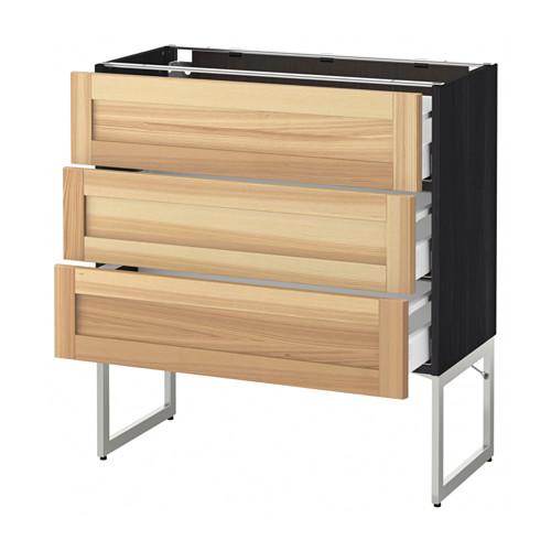 МЕТОД / МАКСИМЕРА Нплн шк 3 фрнт/3 средн ящика - под дерево черный, Торхэмн естественный ясень, 80x37x60 см МЕТОД / МАКСИМЕРА Нплн шк 3 фрнт/3 средн ящика - под дерево черный, Торхэмн естественный ясень, 80x37x60 см