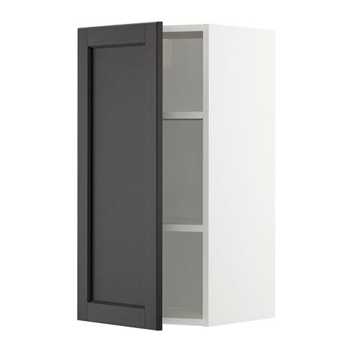 МЕТОД Шкаф навесной с полкой - белый, Лерх черная морилка, 40x80 см МЕТОД Шкаф навесной с полкой - белый, Лерх черная морилка, 40x80 см