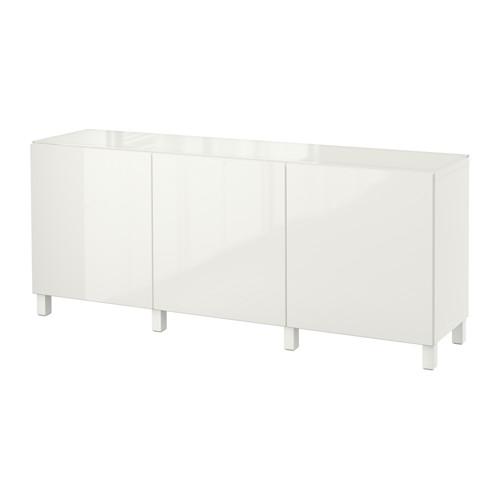 БЕСТО Комбинация для хранения с дверцами - белый/Сельсвикен глянцевый/белый