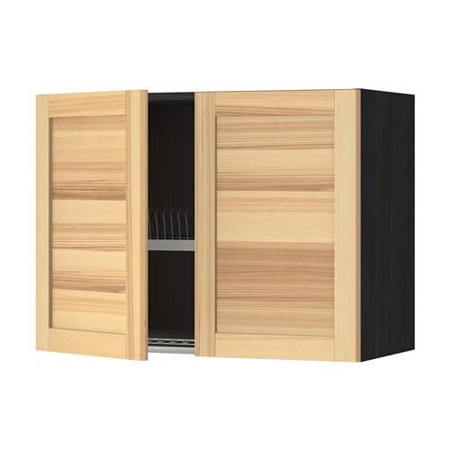 МЕТОД Навесной шкаф с посуд суш/2 дврц - под дерево черный, Торхэмн естественный ясень, 80x60 см МЕТОД Навесной шкаф с посуд суш/2 дврц - под дерево черный, Торхэмн естественный ясень, 80x60 см