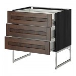 МЕТОД / ФОРВАРА Напольн шкаф 3фронт пнл/2низ/2ср ящ - 80x60x60 см, Эдсерум под дерево коричневый, под дерево черный МЕТОД / ФОРВАРА Напольн шкаф 3фронт пнл/2низ/2ср ящ - 80x60x60 см, Эдсерум под дерево коричневый, под дерево черный
