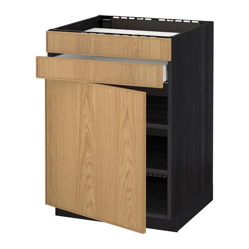 МЕТОД / МАКСИМЕРА Нап шк д/вар панели/дв/2фасада/1ящ - под дерево черный, Экестад дуб МЕТОД / МАКСИМЕРА Нап шк д/вар панели/дв/2фасада/1ящ - под дерево черный, Экестад дуб