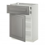 МЕТОД / ФОРВАРА Напольн шкаф двр/фр пнл/плк/2низ ящ - белый, Будбин серый, 60x37 см МЕТОД / ФОРВАРА Напольн шкаф двр/фр пнл/плк/2низ ящ - белый, Будбин серый, 60x37 см