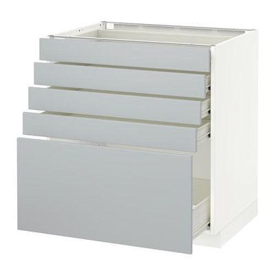 МЕТОД / ФОРВАРА Напольный шкаф с 5 ящиками - 80x60 см, Веддинге серый, белый МЕТОД / ФОРВАРА Напольный шкаф с 5 ящиками - 80x60 см, Веддинге серый, белый