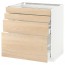 МЕТОД / МАКСИМЕРА Напольн шкаф 4 фронт панели/4 ящика - белый, Аскерсунд под светлый ясень, 80x60 см