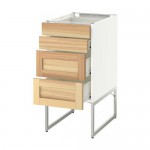 МЕТОД / ФОРВАРА Нплн шк 4 фронт/2 низк/2средн ящ - белый, Торхэмн естественный ясень, 40x60x60 см