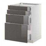 МЕТОД / ФОРВАРА Напольн шкаф 4 фронт панели/4 ящика - 60x60 см, Рингульт глянцевый серый, белый МЕТОД / ФОРВАРА Напольн шкаф 4 фронт панели/4 ящика - 60x60 см, Рингульт глянцевый серый, белый