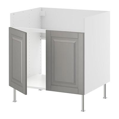 ФАКТУМ Напольн шкаф д двойн мойки ДУМШЁ - Лидинго серый ФАКТУМ Напольн шкаф д двойн мойки ДУМШЁ - Лидинго серый