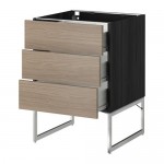 МЕТОД / ФОРВАРА Нплн шк 3 фрнт/3 средн ящика - 60x60x60 см, Брокхульт под грецкий орех светло-серый, под дерево черный МЕТОД / ФОРВАРА Нплн шк 3 фрнт/3 средн ящика - 60x60x60 см, Брокхульт под грецкий орех светло-серый, под дерево черный