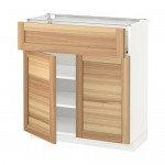 МЕТОД / ФОРВАРА Напольный шкаф+ящик/2дверцы - белый, Торхэмн естественный ясень, 80x37 см МЕТОД / ФОРВАРА Напольный шкаф+ящик/2дверцы - белый, Торхэмн естественный ясень, 80x37 см