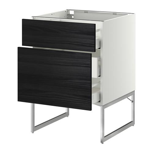 МЕТОД / МАКСИМЕРА Наполн шк 2 фрнт/3 средн ящ - белый, Тингсрид под дерево черный, 60x60x60 см