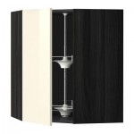 МЕТОД Угл нвсн шкф с вращающ секц - 68x80 см, Рингульт глянцевый кремовый, под дерево черный МЕТОД Угл нвсн шкф с вращающ секц - 68x80 см, Рингульт глянцевый кремовый, под дерево черный