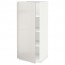МЕТОД Высок шкаф с полками - белый, Рингульт глянцевый светло-серый