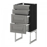 МЕТОД / ФОРВАРА Нплн шк 4 фронт/2 низк/2средн ящ - 40x37x60 см, Будбин серый, под дерево черный МЕТОД / ФОРВАРА Нплн шк 4 фронт/2 низк/2средн ящ - 40x37x60 см, Будбин серый, под дерево черный