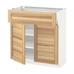 МЕТОД / МАКСИМЕРА Напольный шкаф+ящик/2дверцы - белый, Торхэмн естественный ясень, 80x37 см МЕТОД / МАКСИМЕРА Напольный шкаф+ящик/2дверцы - белый, Торхэмн естественный ясень, 80x37 см