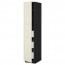 МЕТОД / МАКСИМЕРА Высокий шкаф с ящиками - под дерево черный, Будбин белый с оттенком, 40x60x200 см