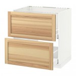МЕТОД / МАКСИМЕРА Напольн шк п-мойку+2фрнт пнл/2 ящ - белый, Торхэмн естественный ясень, 80x60 см МЕТОД / МАКСИМЕРА Напольн шк п-мойку+2фрнт пнл/2 ящ - белый, Торхэмн естественный ясень, 80x60 см