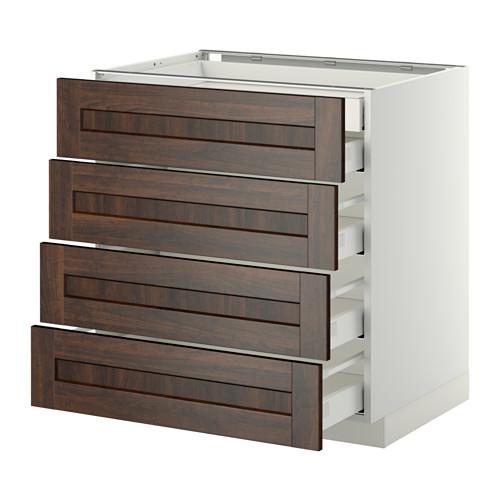 МЕТОД / МАКСИМЕРА Нплн шк 4фрнт/2нзк/3срд ящ - белый, Эдсерум под дерево коричневый, 80x60 см МЕТОД / МАКСИМЕРА Нплн шк 4фрнт/2нзк/3срд ящ - белый, Эдсерум под дерево коричневый, 80x60 см