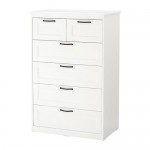 СОНГЕСАНД Комод с 6 ящиками - белый