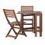 ÄPPLARÖ стол+2 складных стула,д/сада коричневая морилка