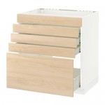 МЕТОД / ФОРВАРА Напольн шк д/вар панели/5фасад/4ящ - белый, Аскерсунд под светлый ясень, 80x60 см МЕТОД / ФОРВАРА Напольн шк д/вар панели/5фасад/4ящ - белый, Аскерсунд под светлый ясень, 80x60 см