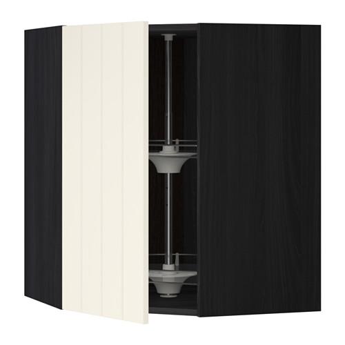 МЕТОД Угл нвсн шкф с вращающ секц - под дерево черный, Хитарп белый с оттенком, 68x80 см