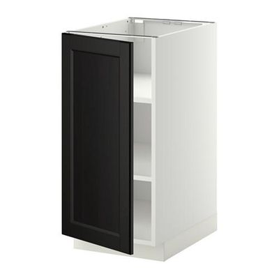 МЕТОД Напольный шкаф с полками - 40x60 см, Лаксарби черно-коричневый, белый