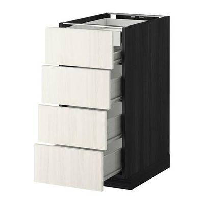 МЕТОД / ФОРВАРА Нплн шк 4фрнт/2нзк/3срд ящ - 40x60 см, Росдаль белый ясень, под дерево черный МЕТОД / ФОРВАРА Нплн шк 4фрнт/2нзк/3срд ящ - 40x60 см, Росдаль белый ясень, под дерево черный