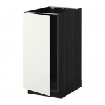 МЕТОД Наполный шкаф д/мойки/мусорн конт - под дерево черный, Хэггеби белый