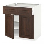 МЕТОД / МАКСИМЕРА Напольный шкаф+ящик/2дверцы - белый, Эдсерум под дерево коричневый, 80x60 см МЕТОД / МАКСИМЕРА Напольный шкаф+ящик/2дверцы - белый, Эдсерум под дерево коричневый, 80x60 см