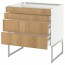 МЕТОД / МАКСИМЕРА Нплн шк 4 фронт/2 низк/2средн ящ - белый, Экестад дуб, 80x60x60 см