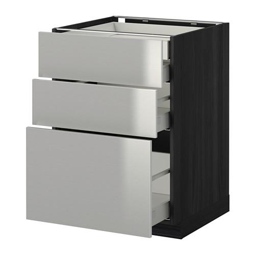 МЕТОД / МАКСИМЕРА Нплн шк 3 фрнт/2нзк/1срд/1вс ящ - под дерево черный, Гревста нержавеющ сталь, 60x60 см МЕТОД / МАКСИМЕРА Нплн шк 3 фрнт/2нзк/1срд/1вс ящ - под дерево черный, Гревста нержавеющ сталь, 60x60 см