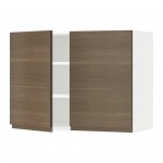 МЕТОД Навесной шкаф с полками/2дверцы - белый, Воксторп под грецкий орех, 80x60 см МЕТОД Навесной шкаф с полками/2дверцы - белый, Воксторп под грецкий орех, 80x60 см