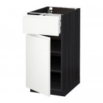 МЕТОД / МАКСИМЕРА Напольный шкаф с ящиком/дверью - под дерево черный, Воксторп белый, 40x60 см МЕТОД / МАКСИМЕРА Напольный шкаф с ящиком/дверью - под дерево черный, Воксторп белый, 40x60 см