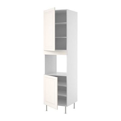 ФАКТУМ Выс шкаф д/кмб дхвк 2 двр - Лидинго белый с оттенком, 60x233 см