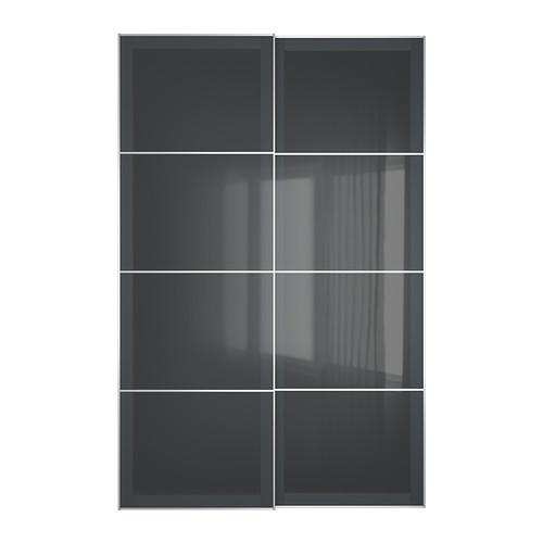 УГГДАЛЬ Пара раздвижных дверей - 150x236 см, устройство д/плавн закрывания