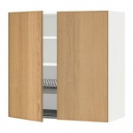 МЕТОД Навесной шкаф с посуд суш/2 дврц - белый, Экестад дуб, 80x80 см МЕТОД Навесной шкаф с посуд суш/2 дврц - белый, Экестад дуб, 80x80 см