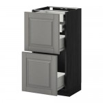 МЕТОД / ФОРВАРА Нплн шк 2фрнт/2низк/2 выс/2срдн ящ - под дерево черный, Будбин серый, 40x37 см МЕТОД / ФОРВАРА Нплн шк 2фрнт/2низк/2 выс/2срдн ящ - под дерево черный, Будбин серый, 40x37 см