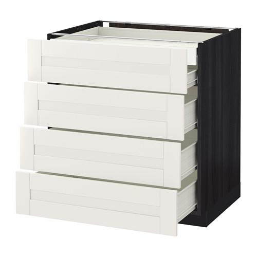 МЕТОД / ФОРВАРА Нплн шк 4фрнт/2нзк/3срд ящ - под дерево черный, Сэведаль белый, 80x60 см МЕТОД / ФОРВАРА Нплн шк 4фрнт/2нзк/3срд ящ - под дерево черный, Сэведаль белый, 80x60 см