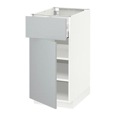 МЕТОД / МАКСИМЕРА Напольный шкаф с ящиком/дверью - 40x60 см, Веддинге серый, белый МЕТОД / МАКСИМЕРА Напольный шкаф с ящиком/дверью - 40x60 см, Веддинге серый, белый