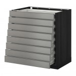 МЕТОД / ФОРВАРА Наполн шкаф 8 фронт/8 низк ящиков - 80x60 см, Будбин серый, под дерево черный МЕТОД / ФОРВАРА Наполн шкаф 8 фронт/8 низк ящиков - 80x60 см, Будбин серый, под дерево черный