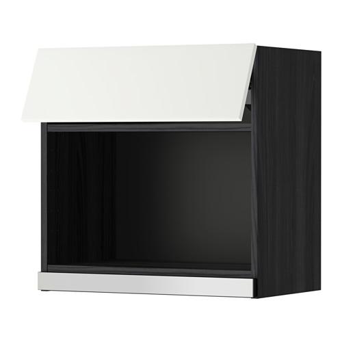 МЕТОД Навесной шкаф для СВЧ-печи - 60x60 см, Хэггеби белый, под дерево черный
