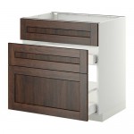 МЕТОД / МАКСИМЕРА Напольн шк п-мойку+3фрнт пнл/2ящ - белый, Эдсерум под дерево коричневый, 80x60 см МЕТОД / МАКСИМЕРА Напольн шк п-мойку+3фрнт пнл/2ящ - белый, Эдсерум под дерево коричневый, 80x60 см