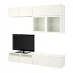 БЕСТО Шкаф для ТВ, комбин/стеклян дверцы - направляющие ящика, плавно закр, Лаппвикен/Синдвик белый прозрачное стекло БЕСТО Шкаф для ТВ, комбин/стеклян дверцы - направляющие ящика, плавно закр, Лаппвикен/Синдвик белый прозрачное стекло