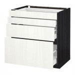 МЕТОД / МАКСИМЕРА Напольн шкаф 4 фронт панели/4 ящика - 80x60 см, Росдаль белый ясень, под дерево черный МЕТОД / МАКСИМЕРА Напольн шкаф 4 фронт панели/4 ящика - 80x60 см, Росдаль белый ясень, под дерево черный